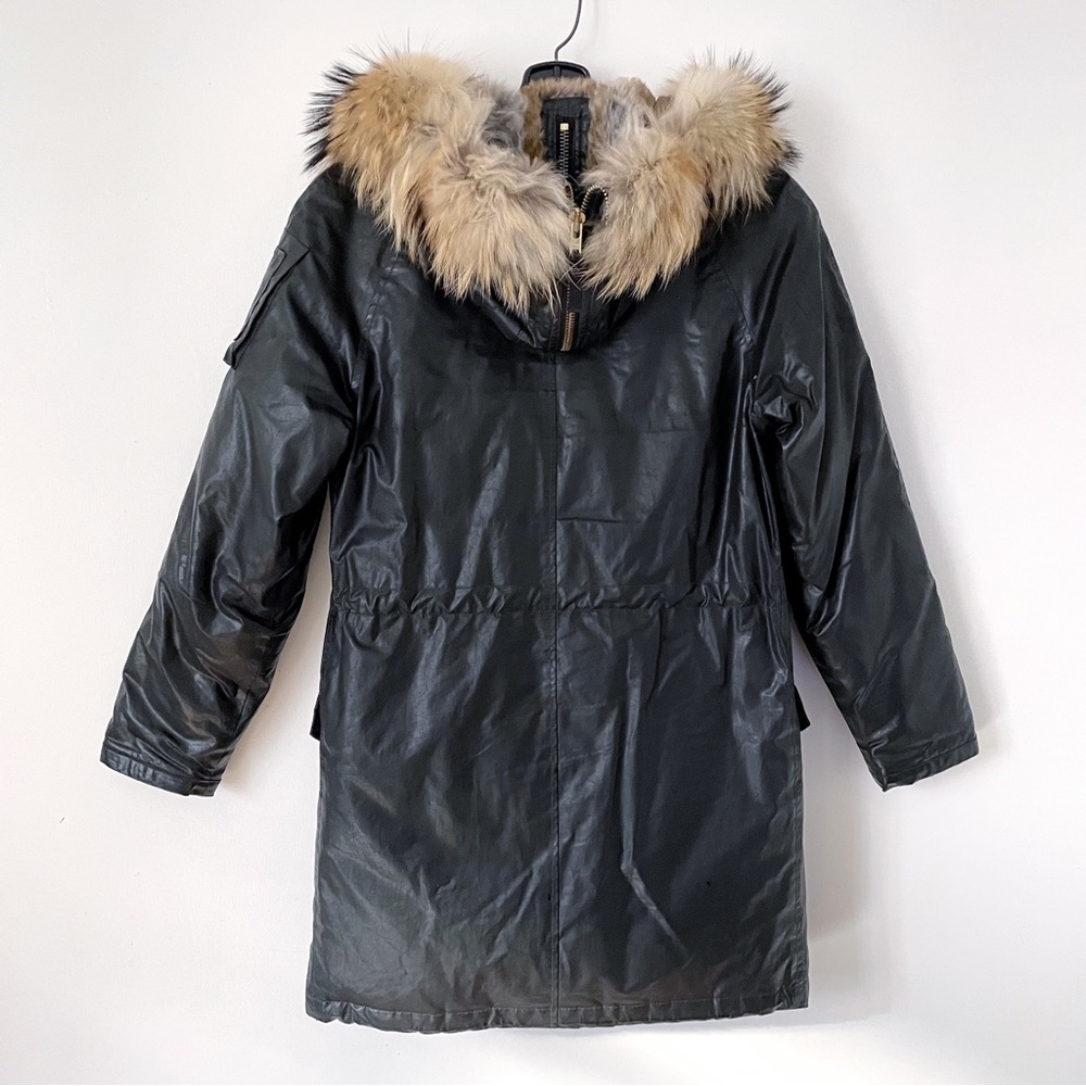 SAM. Black Puffer Jacket with Fur Trim - Picture 10 of 16